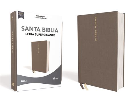 Nbla Santa Biblia Letra Supergigante Tapa Dura Tela Gris Edici N