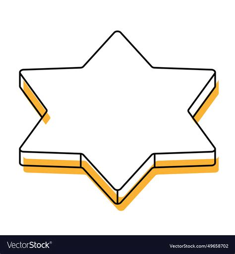 2d isometric star shape icon Royalty Free Vector Image