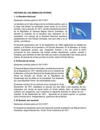 Historia De Los S Mbolos Patrios De Guatemala Guatemal Nbkomputer