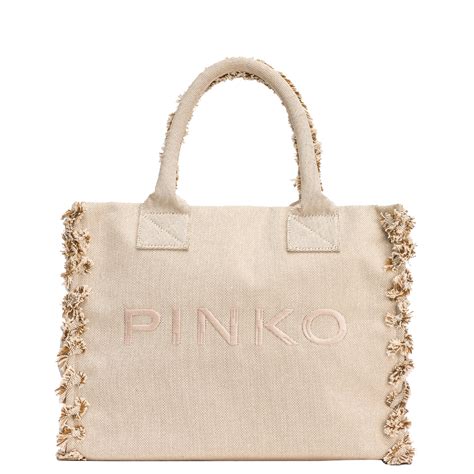 Shopper Beach In Canvas Riciclato Sabbia Ecr Antique Gold Sabbia Ecru