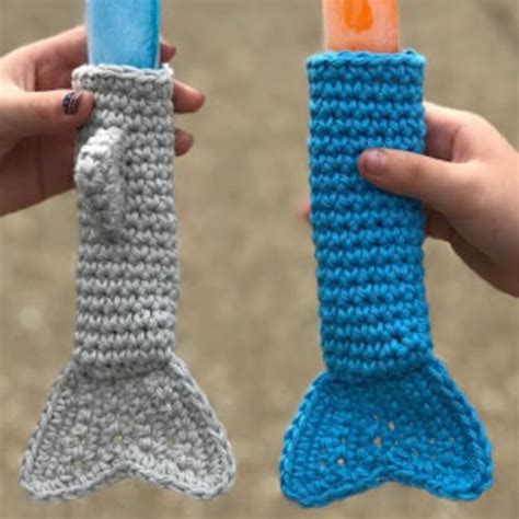 Shark Mermaid Popsicle Holder Crochet Pattern Freeze Pop Etsy