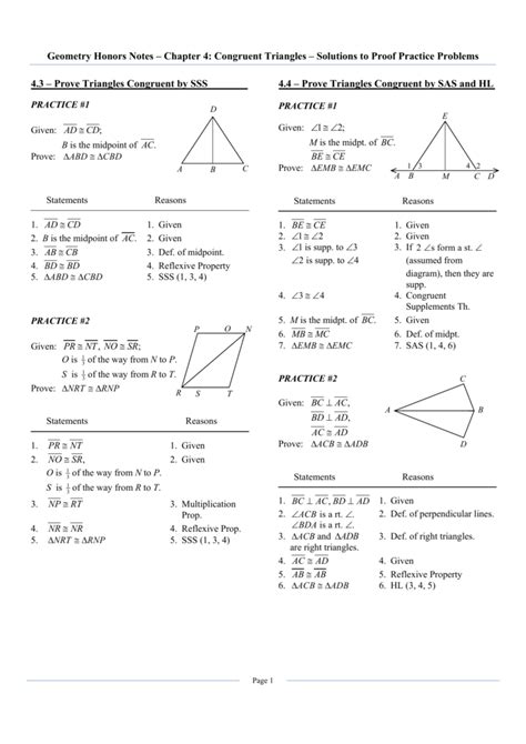 Geometry Proof Worksheets Geometry Congruent Triangles Provi