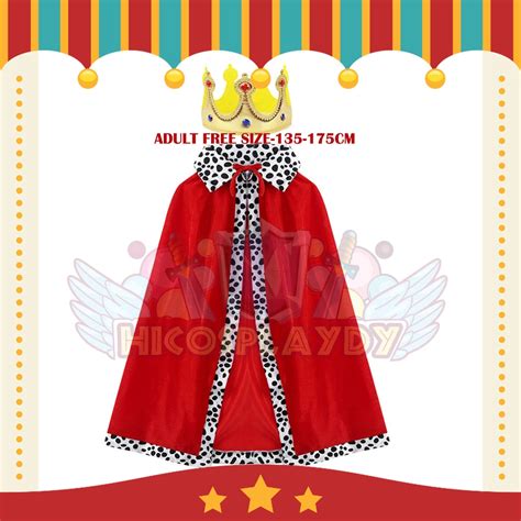 Hicosplaydy Kids Adult King Costume Luxury King Cape Noble King