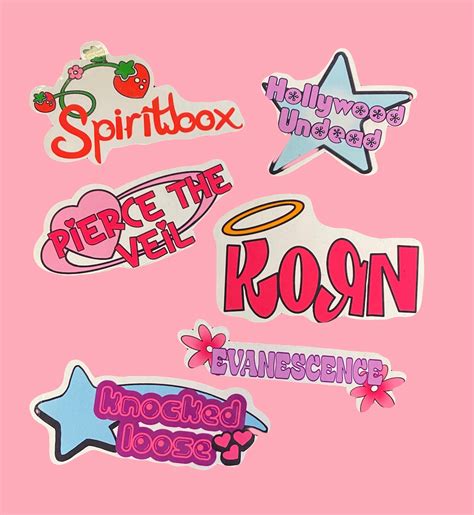 Girly Heavy Metal Band Stickers Series Etsy