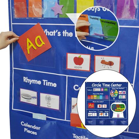 Colcolo Circle Time Center Pocket Chart Educational Preschool Educational Pocket Chart For