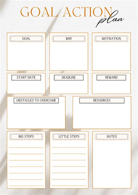 Life Plan Template Goal Setting Template Goals Template Action Plan