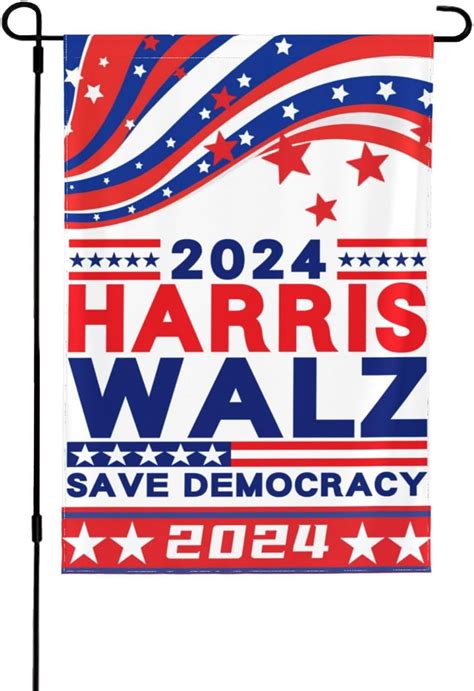 Kamala Harris Waltz 2024 Garden Flag 28 X40 Outdoor Double Sided Kamala Harris Tim Waltz 2024