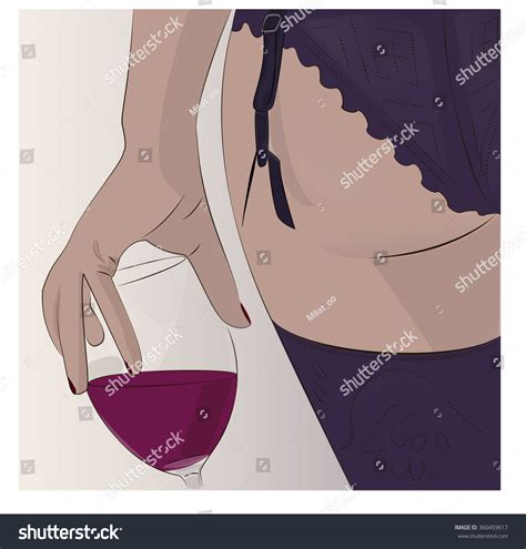 Adult Girl Sexy Lingerie Drinking Alcohol Stock Vector Royalty Free 360459617 Shutterstock