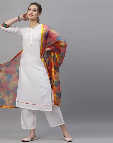 Discover More Than 131 White Kurti With Colorful Dupatta Latest