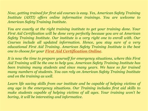 Ppt Get Online First Aid Certification By American Safety Training