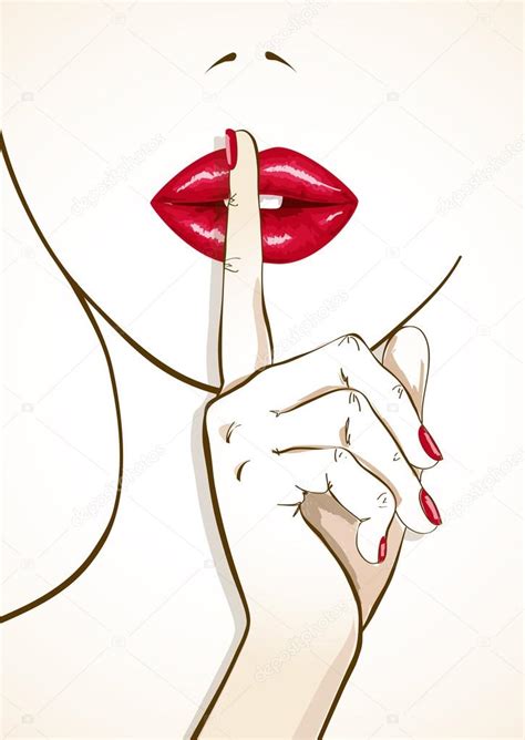 Finger On Lips Vector | Lipstutorial.org