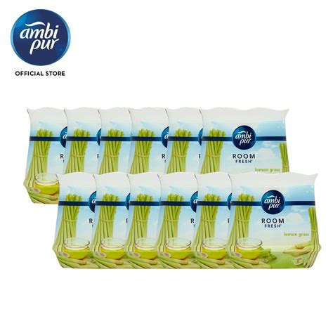 Bundle Of 12 Ambi Pur Room Fresh Gel Fresh Lemon Grass Air Refreshing