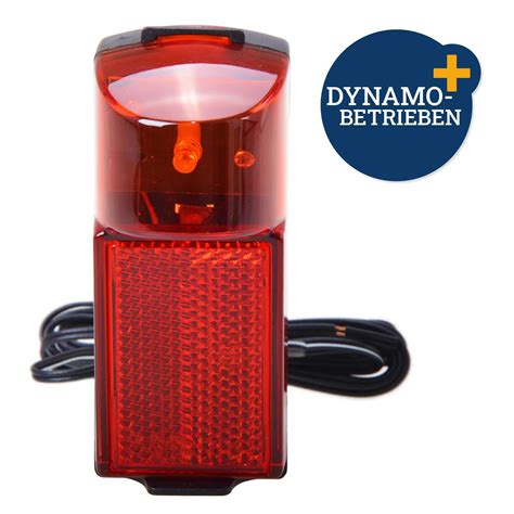 LED Fahrrad Lampe für Dynamo Rücklicht Nabendynamo Rück Licht Rad Rot