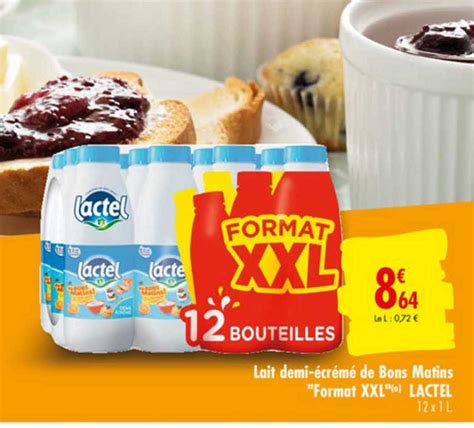 Promo Lait Demi Cr M De Bons Matins Format Xxl Lactel Chez Carrefour