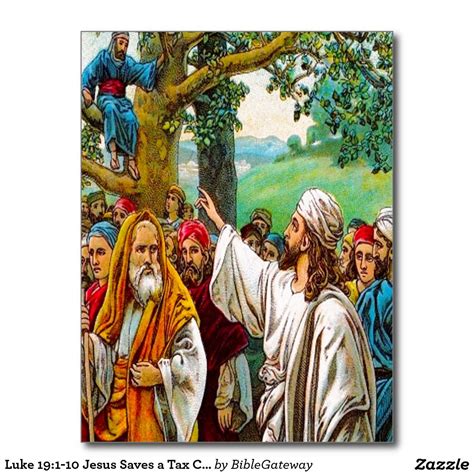 Luke 19:1-10 Jesus Saves a Tax Collector postcard | Jesus heals ...