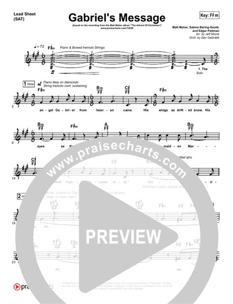 Gabriel S Message Sheet Music PDF Matt Maher PraiseCharts