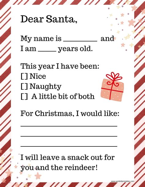 Blank Letter To Santa