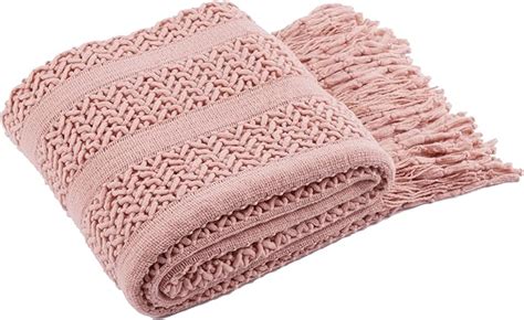 Amazon Battilo Home Dusty Pink Knit Throw Blanket For Couch