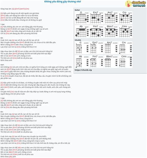 Chord Kh Ng Y U Ng G Y Th Ng Nh Tab Song Lyric Sheet Guitar