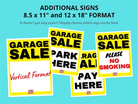 Garage Sale Sign Kit DIY Printable Digital Download With Social Media ...