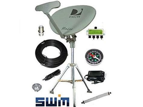 Directv Swm Sl5s Portable Satellite Rv Dish Kit Camping Tailgating With Tripod Swim