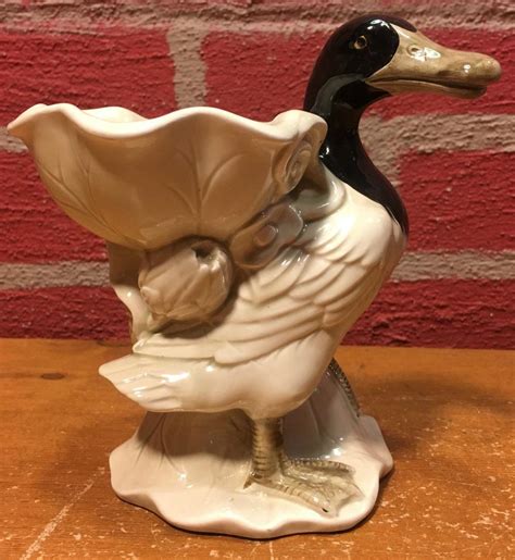 Vintage Fitz Floyd Duck Or Goose Pedestal Candle Holder