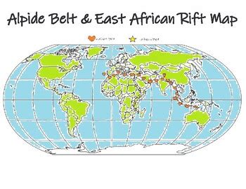 Alpide Belt & East African Rift Map with Questions | TPT