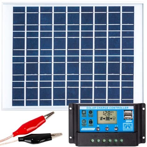 Zestaw Panel Solarny Bateria S Oneczny Prostownik Adowarka Regulat W