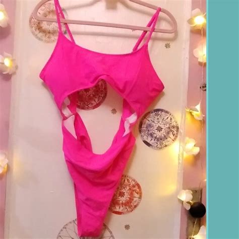 Swim Hot Pink Cut Out Suit Poshmark