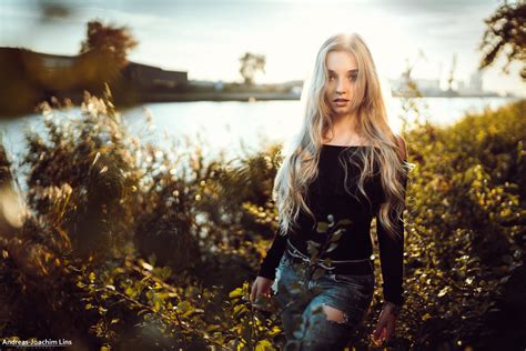 Wallpaper Blonde Nose Rings Torn Jeans Long Hair River Andreas