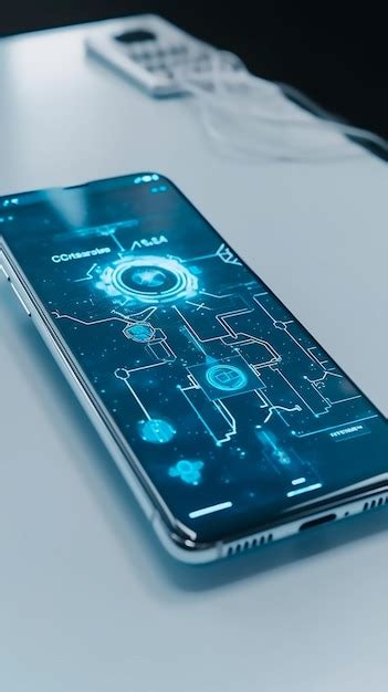 Celular futurista controlado por inteligência artificial gerada