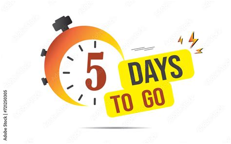 5 Day To Go Last Countdown Icon Five Day Go Sale Price Offer Promo