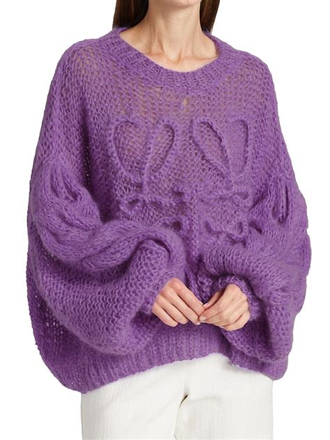 Loewe Puff Sleeve Mohair Sweater Lilac Editorialist