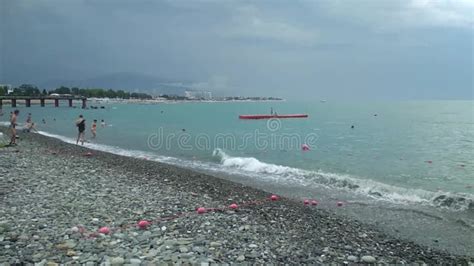 Imereti Beach After Thunderstorm Adler Sochi Russia Stock Video