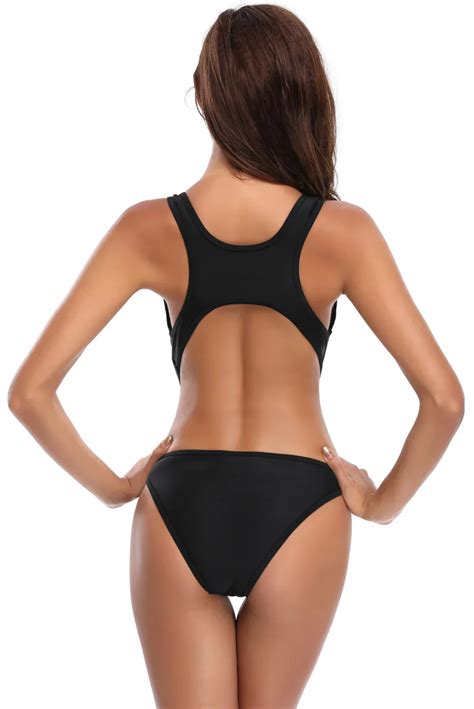 Brasilianische Badebekleidungs Frauen Bikini Einteilige Schwarze