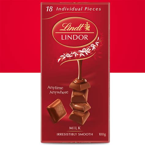 Lindt Lindor Milk Chocolate Block 100g Lindt Wishque