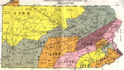 Map Of Pennsylvania Showing Settlement Dates