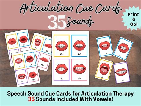 Articulation Cue Cards Speech Sound Visuals Mouth Shapes Bundle