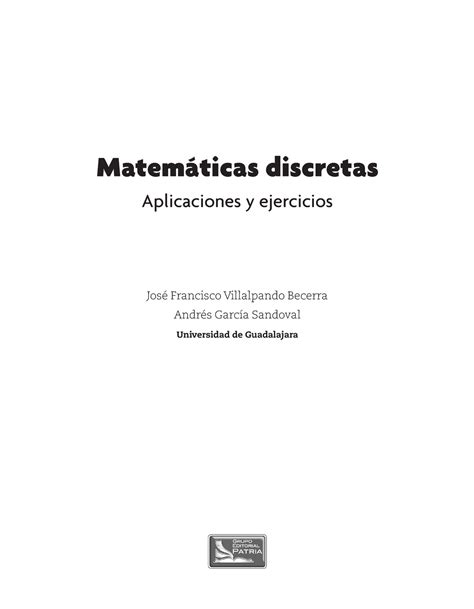 Libro Matemaricas Discretas Matem Ticas Discretas Aplicaciones Y