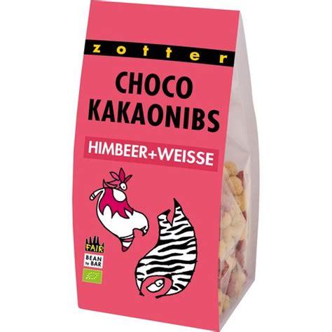 Zotter Schokoladen Bio Choco Nibs Malina In Bela Okolada G