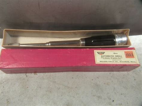 Vintage Goodell Pratt Co A Push Drill With Bits In Handle