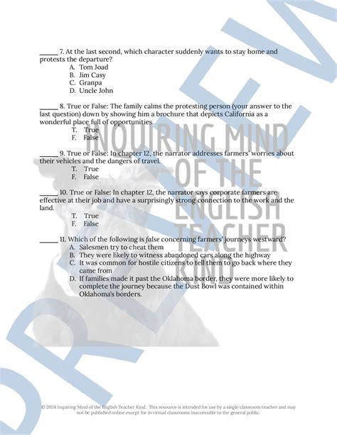 The Grapes of Wrath Quiz and Answer Key Bundle for High School | Made