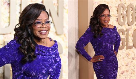 Oprah Winfrey Brings ‘the Color Purple To The Red Carpet In Beaded