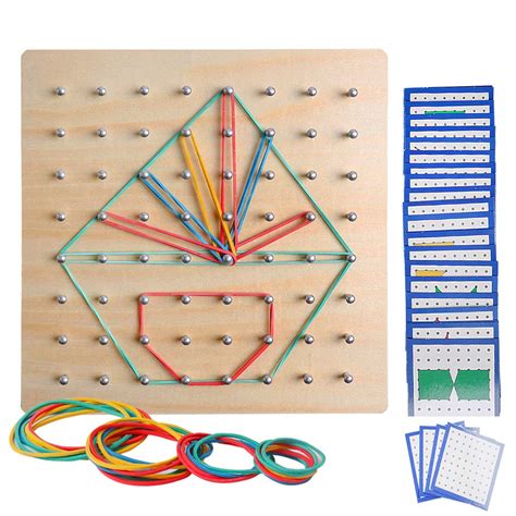 Buy Usatdd Wooden Geoboard Montessori Toy Educational Mathematical