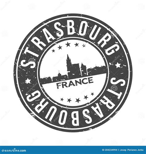 Strasbourg France Europe Stamp Logo Icon Symbol Design Skyline City