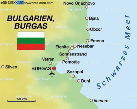 Burgas Map Bulgaria