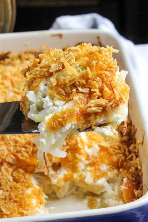 Cheesy Potatoes Hash Brown Casserole The Hungry Bluebird Recipe Cheesy Potatoes Cheesy