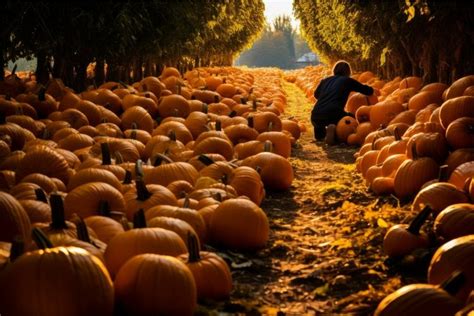 Bountiful Pumpkin Harvest Farm Generate Ai