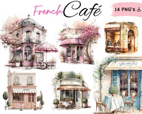 Coffee Shop Clipart Cafe Clip Art French Cafe Watercolor - Etsy Australia