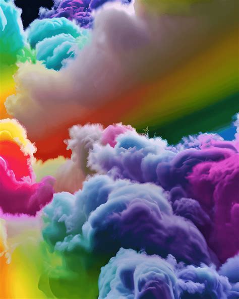 Rainbow Fluffy Clouds · Creative Fabrica